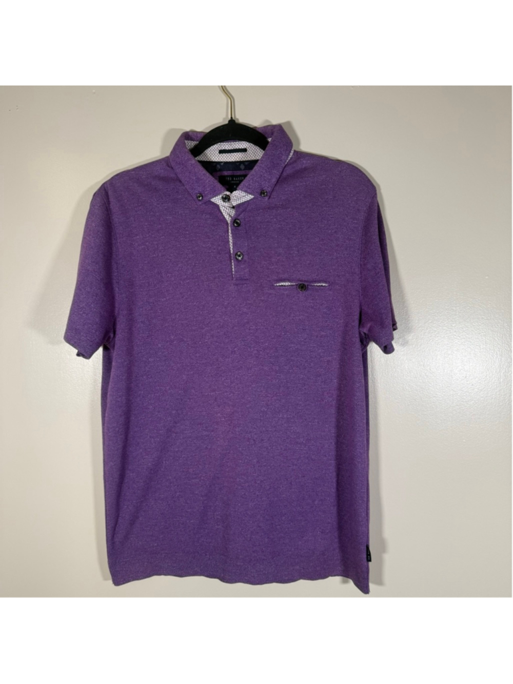 Ted Baker Mens Polo Shirt Purple Preppy Academia 4 Large